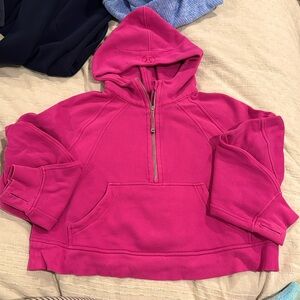 Lulu Lemon Sonic Pink Scuba Oversized Half-Zip Hoodie Size M/L